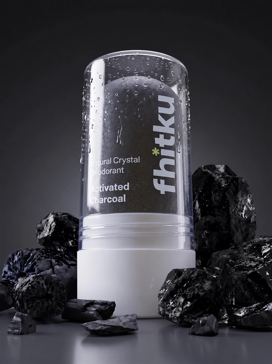 Alum Infused Crystal Roll-On Stick - Charcoal