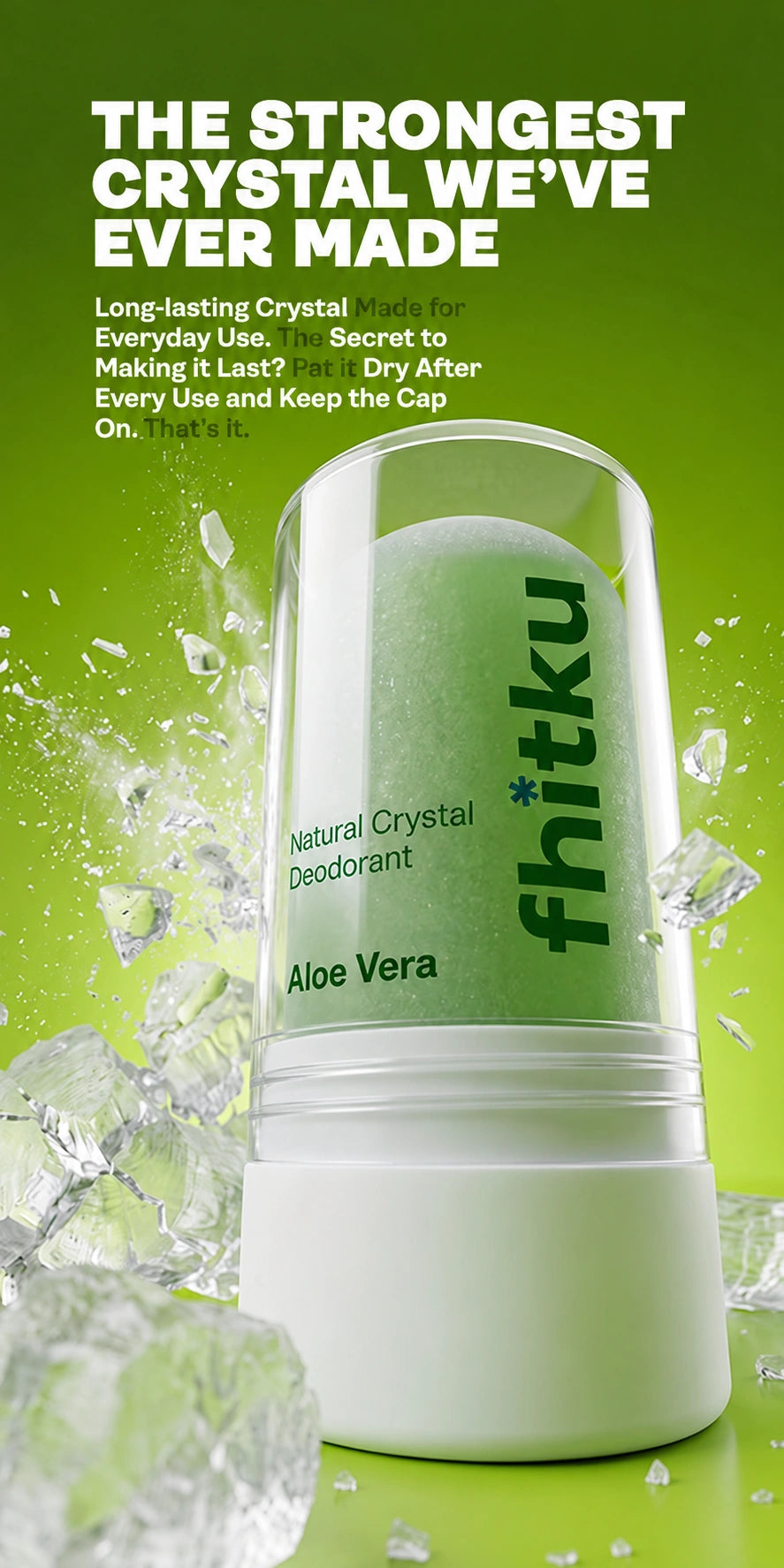 Alum Infused Crystal Roll-On Stick - Aloevera